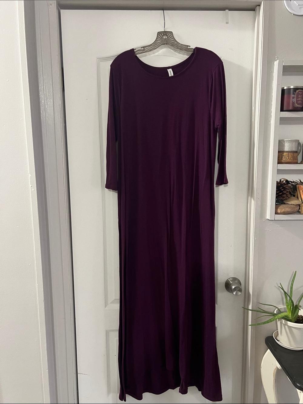 Zenana Outfitters Plum Long Sleeve Maxi Dress